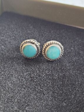 Turquoise and Silver Stud Earrings